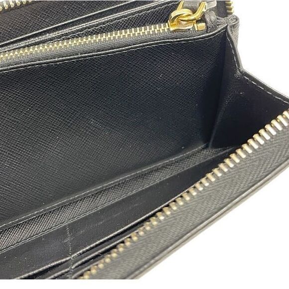 Prada Round Zipper Long Wallet Black NERO 1ml506 Excellent Condition - Picture 9 of 10